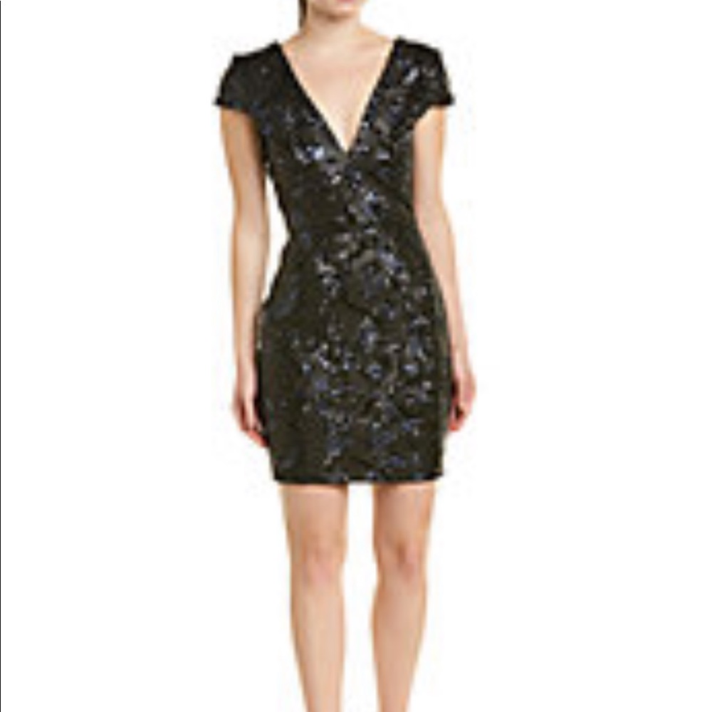 Dress the Population Sequin Sheath (Navy/Black)